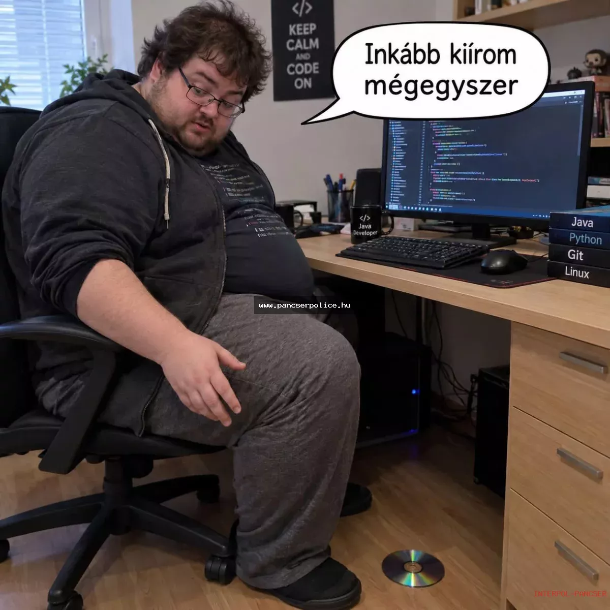 PancserPOLICE Akta #209 - Egy gyanús alak a leejtett csavarok keresése közben távirányítóval akarta beindítani a fűnyírót.
